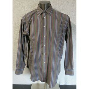 Mens Wellington & Walker Long Sleeve Button Front Shirt Size 17 34/35 Multicolor